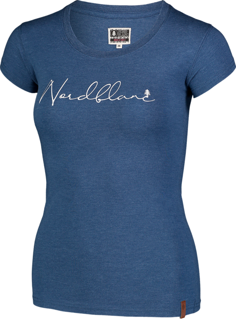 Damen Baumwolle T-Shirt blau CALLIGRAPHY